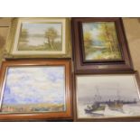 Collection of mixed framed oil paintings. Not available for in-house P&P, contact Paul O'Hea at