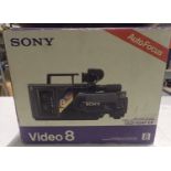 Boxed Sony Video 8 camera with accessories. Not available for in-house P&P, contact Paul O'Hea at