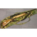 Weihrauch HW80 22 cal air rifle with SMK 4 x 32 scope, sling and rifle back. P&P Group 3 (£25+VAT