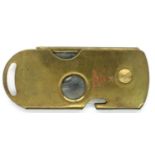 WWII Kriegsmarine cutter from a lifeboat survival kit. Made in brass with a razor blade inside,