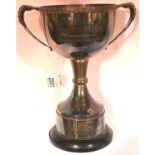 St Helens RUFC Squash Championship silver plated trophy, inscribed to Winners 1975-82, H: 28 cm. P&P