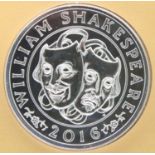 Limited edition William Shakespeare fifty pounds silver coin. P&P Group 1 (£14+VAT for the first lot