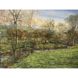M Groves; (20th century) limited edition colour print The Old Road Bridge, Ashford in the Water,