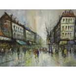 H Duchamp (1887-1968); large oil on canvas of Parisian street scene, 60 x 90 cm. Not available for