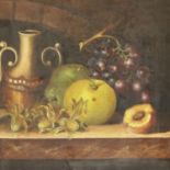 In the manner of Ernest Chester Montford (1844-1922); oil on canvas, Are ? Eternal Fruit,