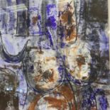 Judi George (20th century); mixed media, St Ives abstract, initialled JHG and dated 90, 25 x 27