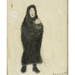 After Lawrence Stephen Lowry (1887-1976), oil on canvas, mother and child, inscribed L S Lowry and