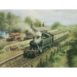 Don Breckon (b. 1935); large print of Great Western steam train, 75 x 56 cm. Not available for in-