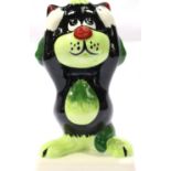 Lorna Bailey limited edition cat (1/1), Hear No Evil, H: 14 cm. No cracks, chips or visible