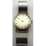 Omega gents 1944 wristwatch on metal strap, not working at lotting up. P&P Group 1 (£14+VAT for