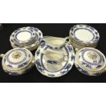 Booths Dragon dinner service consisting of twenty nine pieces in blue and white, some general