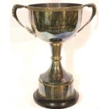 St Helens RUFC Squash Championship silver plated trophy, inscribed to Winners 1975-82, H: 28 cm. P&P