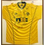 Framed Celtic Henrik Larsson signed shirt from The Tony Adams testimonial 2002, also Chris Sutton