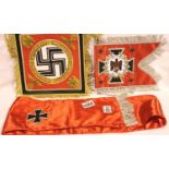 A German Third Reich reenactment silk sash, finely embroidered and fringed. P&P Group 1 (£14+VAT for