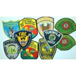 Ten American embroidered Police and Fire Department cloth badges. P&P Group 1 (£14+VAT for the first