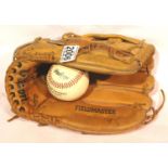Wilson field master American baseball mitt with a Rawlings Official League baseball. P&P Group 2 (£