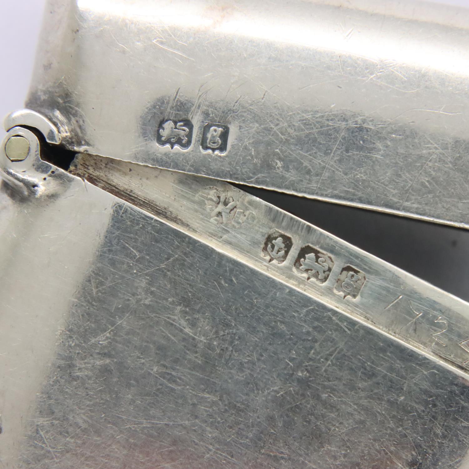 Hallmarked silver vesta case, 40 x 45 mm, 21g. P&P Group 1 (£14+VAT for the first lot and £1+VAT for - Image 3 of 3