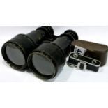 Pair of German Giasor x12 binoculars and a cased German Hawk rangefinder. P&P Group 2 (£18+VAT for