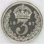 1887 silver threepence of Queen Victoria. P&P Group 1 (£14+VAT for the first lot and £1+VAT for