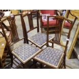 Three upholstered chairs. Not available for in-house P&P, contact Paul O'Hea at Mailboxes on 01925