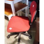 Fabric swivel office chair in red. Not available for in-house P&P, contact Paul O'Hea at Mailboxes