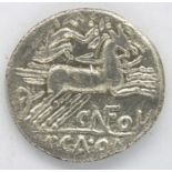 123 BC Roman Republic silver denarius, Roma/Cato. P&P Group 1 (£14+VAT for the first lot and £1+
