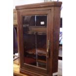Wall mounted oak corner unit, H: 90 cm. Not available for in-house P&P, contact Paul O'Hea at