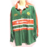 Leicester Tigers XL Cotton Traders rugby shirt signed by 2002 Heineken Cup winning team including