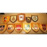 Ten military division wall shields. P&P Group 3 (£25+VAT for the first lot and £5+VAT for subsequent