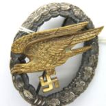 Third Reich Fallschirmjager paratrooper early war qualification badge, in box of issue, maker GH