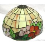 Large Tiffany style celling shade, D: 38 cm. Not available for in-house P&P, contact Paul O'Hea at
