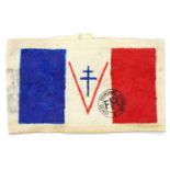WWII Free French armband. P&P Group 1 (£14+VAT for the first lot and £1+VAT for subsequent lots)