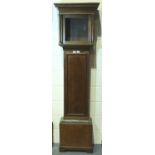 19th century long case clock, lacking movement and dial, for restoration, H: 204 cm. Not available