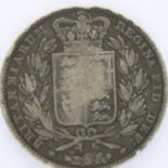 1844 silver crown of Queen Victoria, star stops. P&P Group 1 (£14+VAT for the first lot and £1+VAT