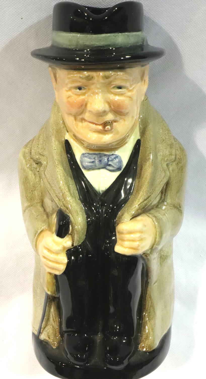 Large Winston Churchill character jug, H:23 cm, no cracks, chips or visible restoration. P&P Group 2