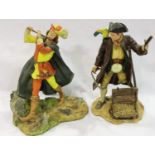 Royal Doulton resin figurines including Long John Silver and The Pied Piper, Long John Silver