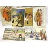 Ten WWI soldier postcards. P&P Group 1 (£14+VAT for the first lot and £1+VAT for subsequent lots)