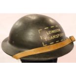 WWII British Home Front lightweight non-metallic composite helmet. P&P Group 2 (£18+VAT for the