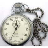 Smiths steel cased 1/5 second stopwatch, D: 50 mm. Working at lotting. P&P Group 1 (£14+VAT for