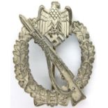 WWII German Infantry Assault badge, hollow back. P&P Group 1 (£14+VAT for the first lot and £1+VAT