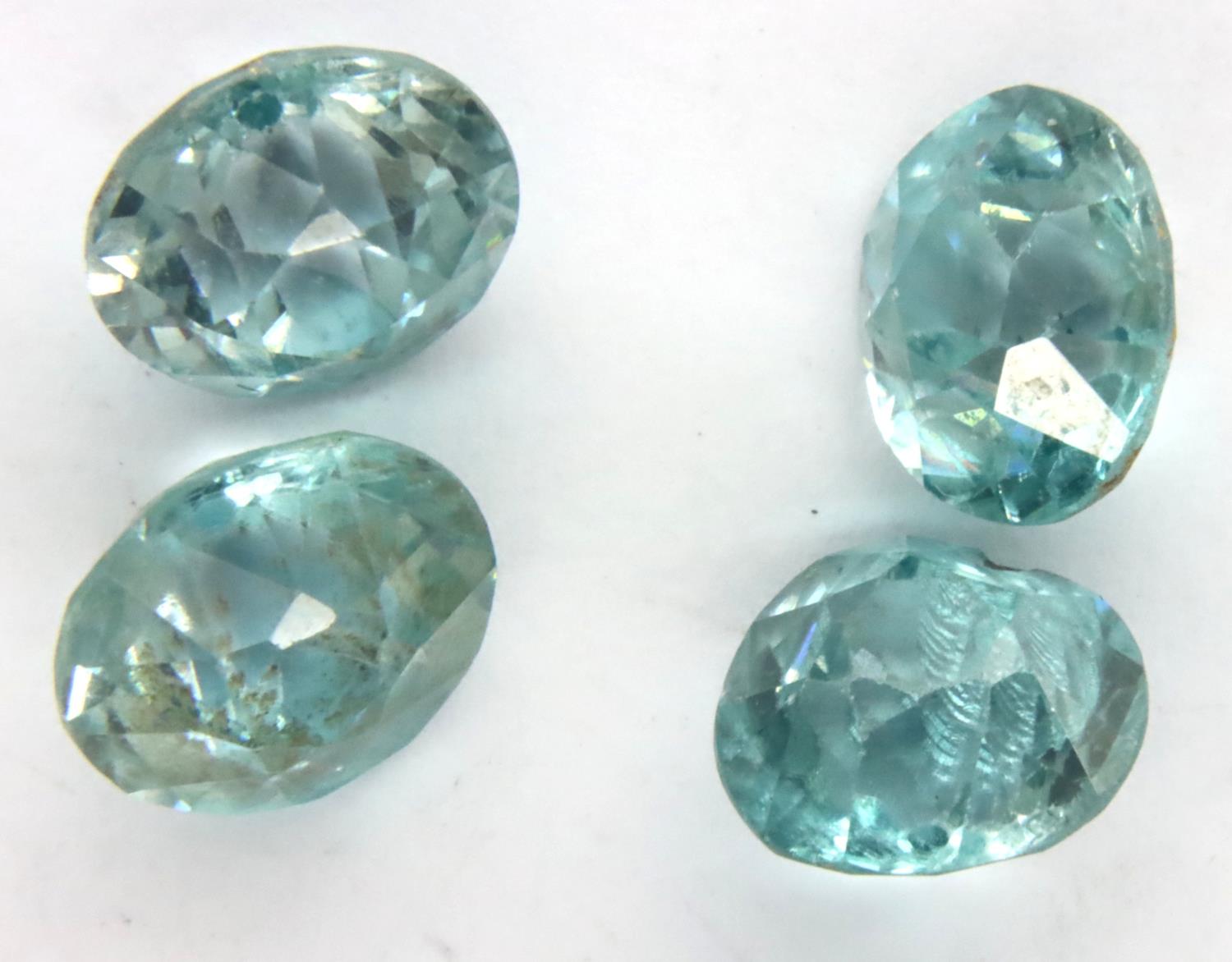 Four loose blue zircon stones, largest D: 8 mm. P&P Group 1 (£14+VAT for the first lot and £1+VAT