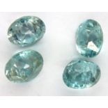 Four loose blue zircon stones, largest D: 8 mm. P&P Group 1 (£14+VAT for the first lot and £1+VAT