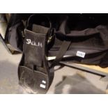 Nike bag containing pro diving gear including two pairs of flippers and snorkel. Not available for