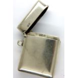 Hallmarked silver vesta case, 40 x 45 mm, 21g. P&P Group 1 (£14+VAT for the first lot and £1+VAT for
