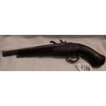 20th century replica flintlock pistol. P&P Group 2 (£18+VAT for the first lot and £3+VAT for