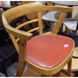 Oak side table with a bentwood elbow chair. Not available for in-house P&P, contact Paul O'Hea at