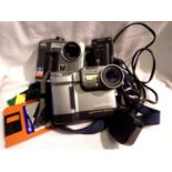 Two Sony digital Mavica cameras, MVC-FD7 and MVC-FD88 with floppy discs and power supply. P&P