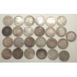 Twenty five silver threepences of Queen Victoria, dates 1883-1900, mixed grades. P&P Group 1 (£14+