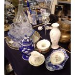 Mixed lot of ceramics and glass to include large glass and some Wedgwood in Campion pattern. Not