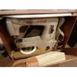 Helvetia sewing machine in suitcase cover. Not available for in-house P&P, contact Paul O'Hea at